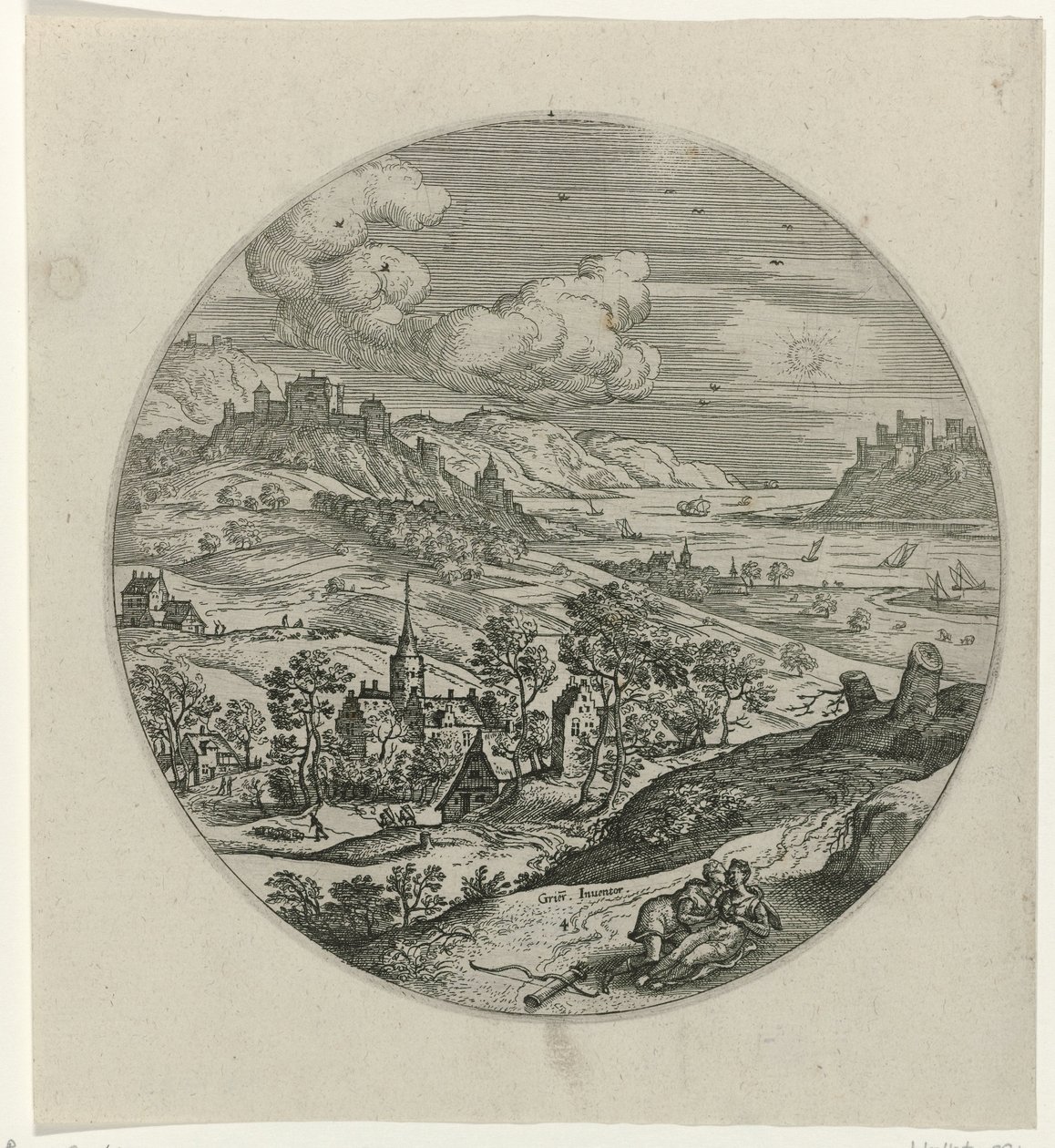 Procri muore tra le braccia di Cefalo (Cefalo e Procri) da Philips Galle (attributed to workshop of)