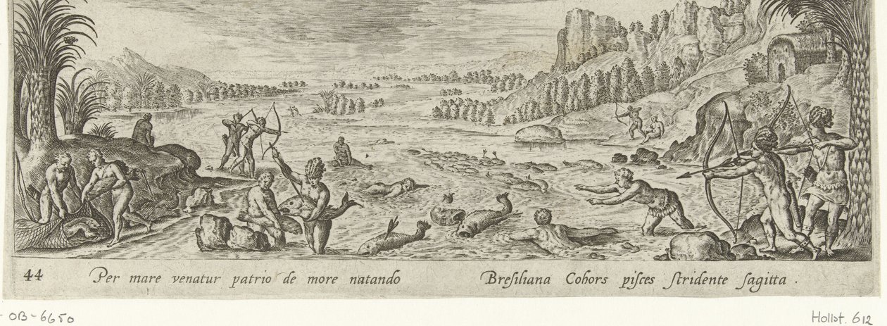 Pesca degli indigeni americani da Philips Galle (attributed to workshop of)