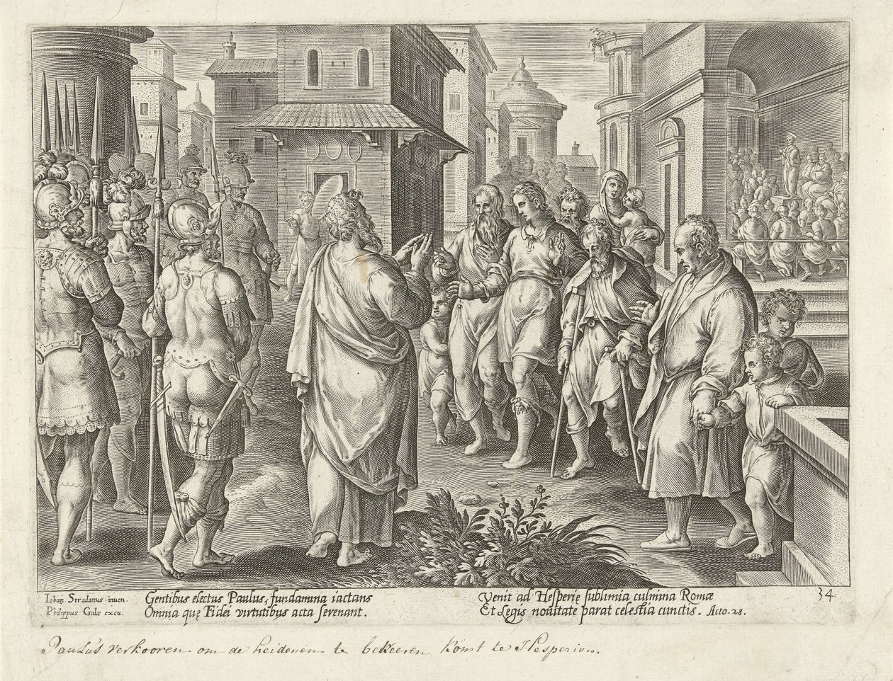 Paolo predica la dottrina di Cristo a Roma da Philips Galle (possibly)