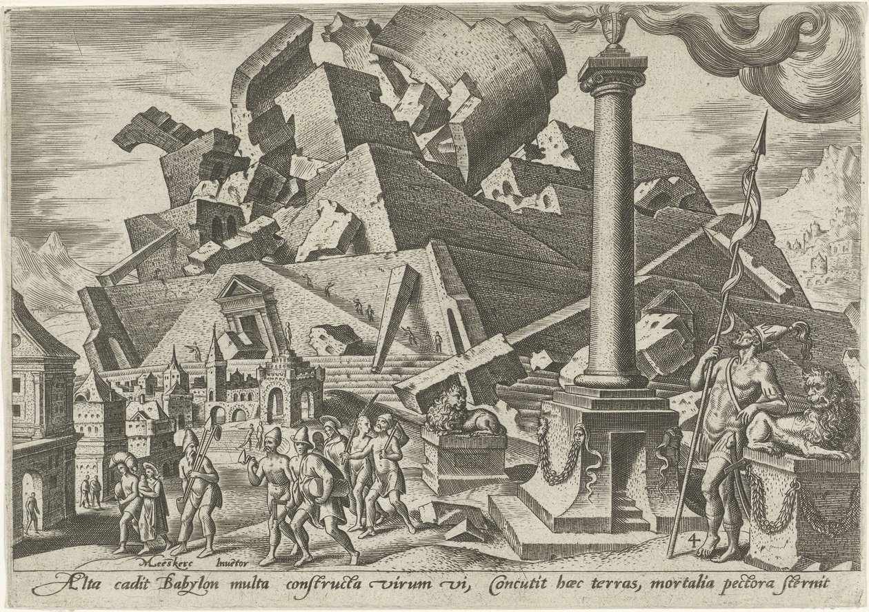 La distruzione della torre di Babele da Philips Galle