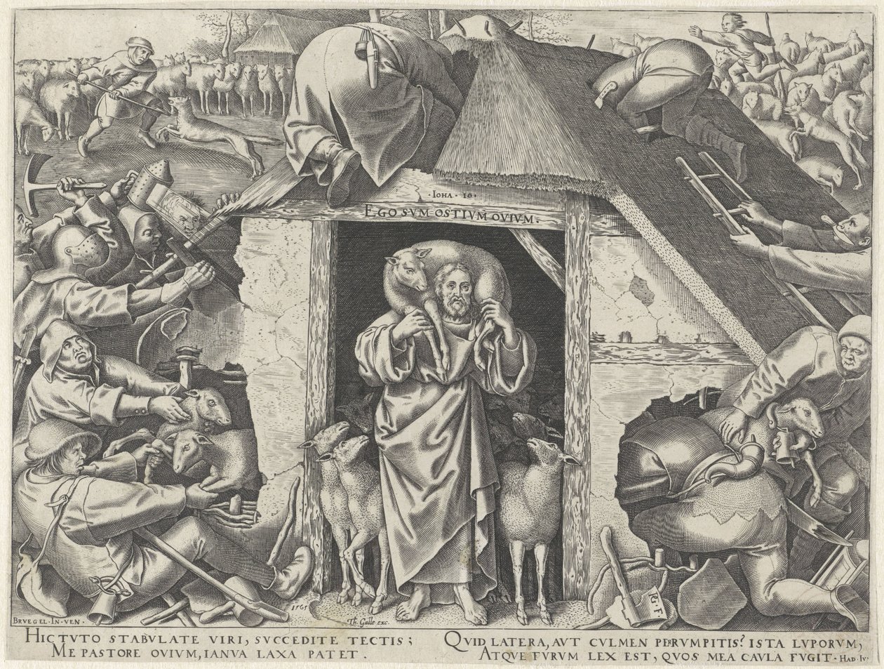 Parabola di Cristo come il buon pastore da Philips Galle