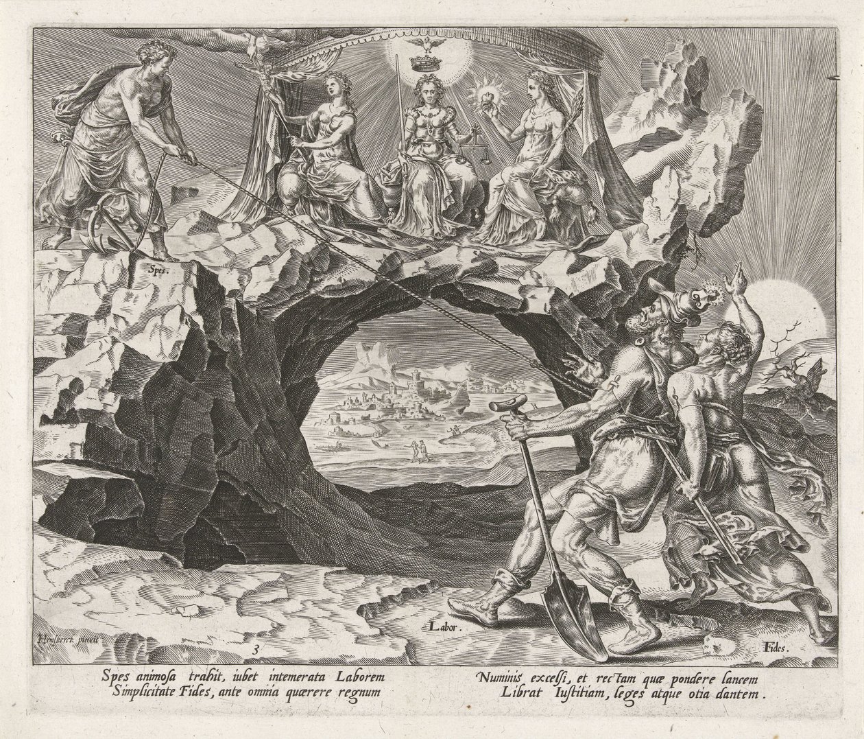 Fede e speranza portano il lavoratore alla devozione da Philips Galle