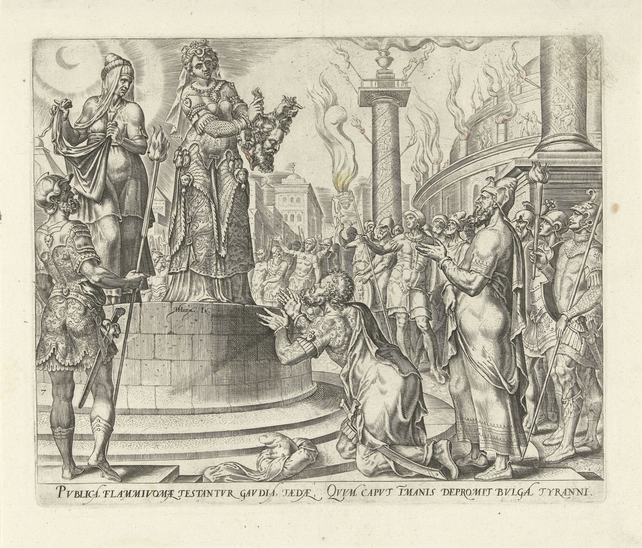 Giuditta mostra la testa di Oloferne al popolo da Philips Galle