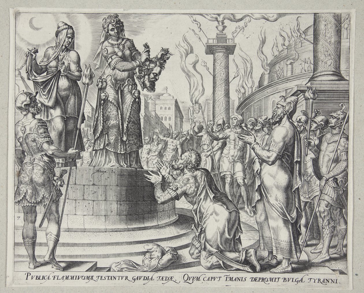 Giuditta mostra la testa di Oloferne al popolo di Betulia da Philips Galle