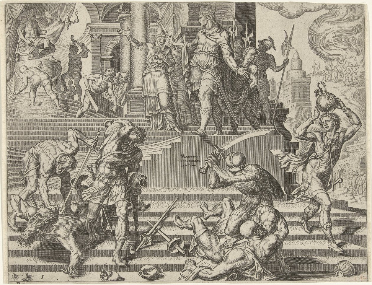 Il re Giosia fa distruggere il tempio di Baal da Philips Galle