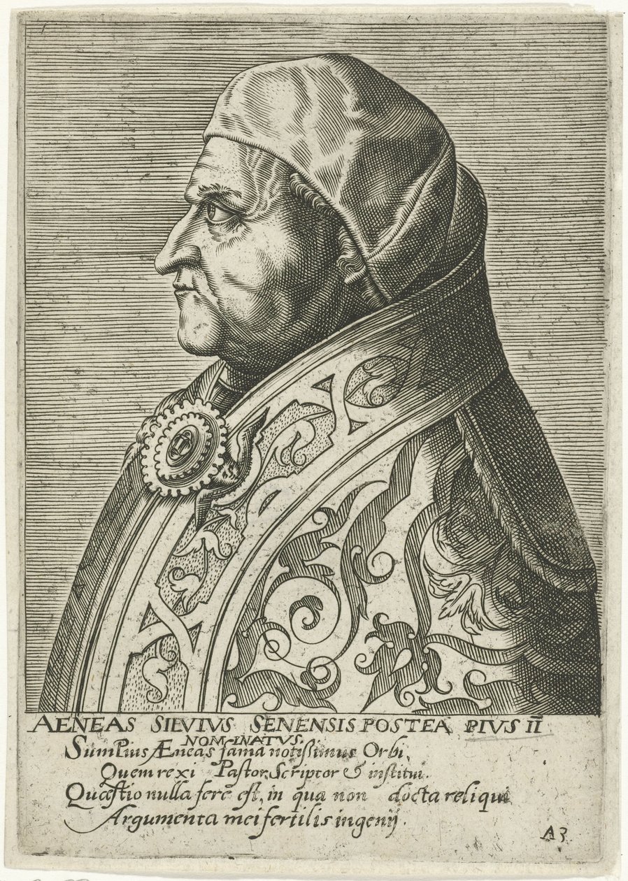 Ritratto di papa Pio II da Philips Galle