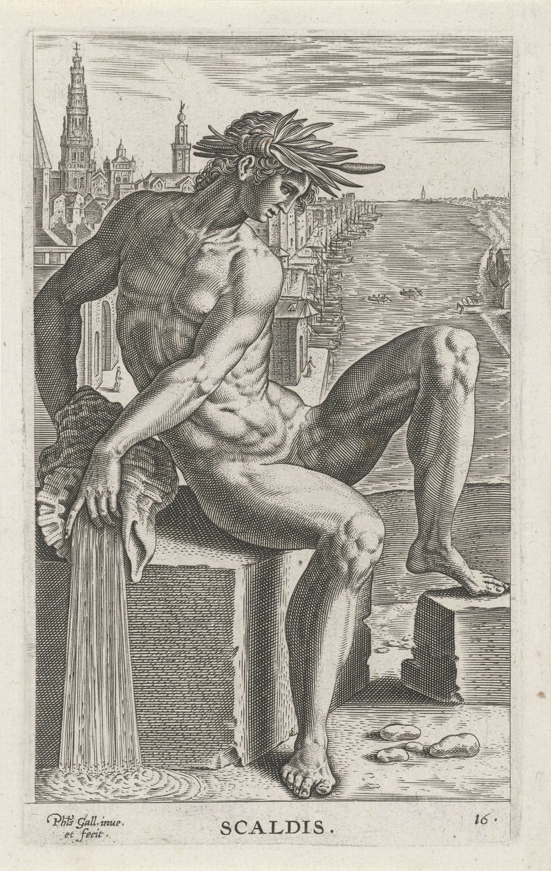 Dio del fiume Scaldis | Philips Galle | Stampa d'arte