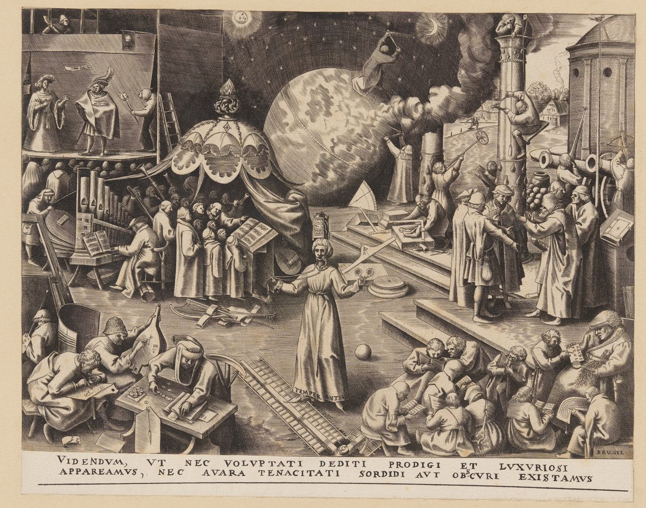 Temperanza, da Le sette virtù da Philips Galle
