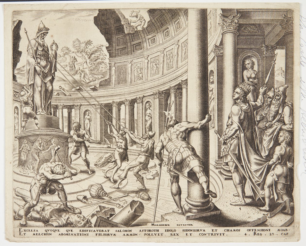 La distruzione del tempio di Astarte, Chemosh e Milcom da Philips Galle