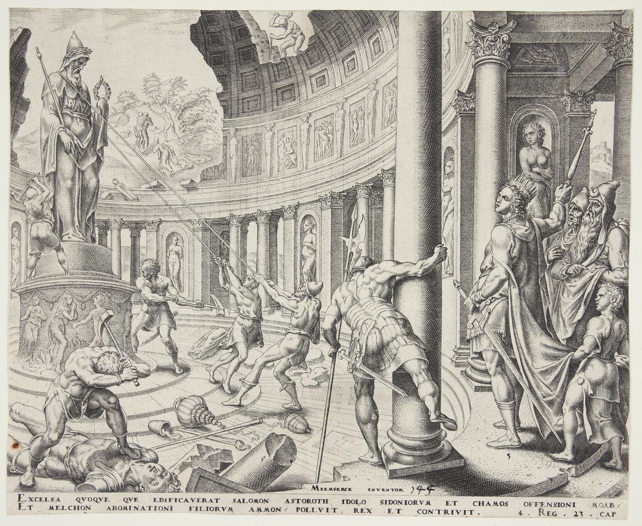 La distruzione del tempio di Astarte, Chemosh e Milcom da Philips Galle