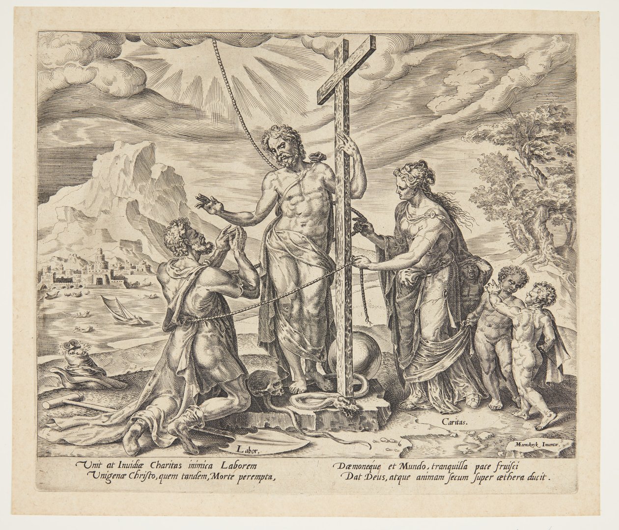 Il lavoratore diligente unito a Cristo dopo la morte da Philips Galle