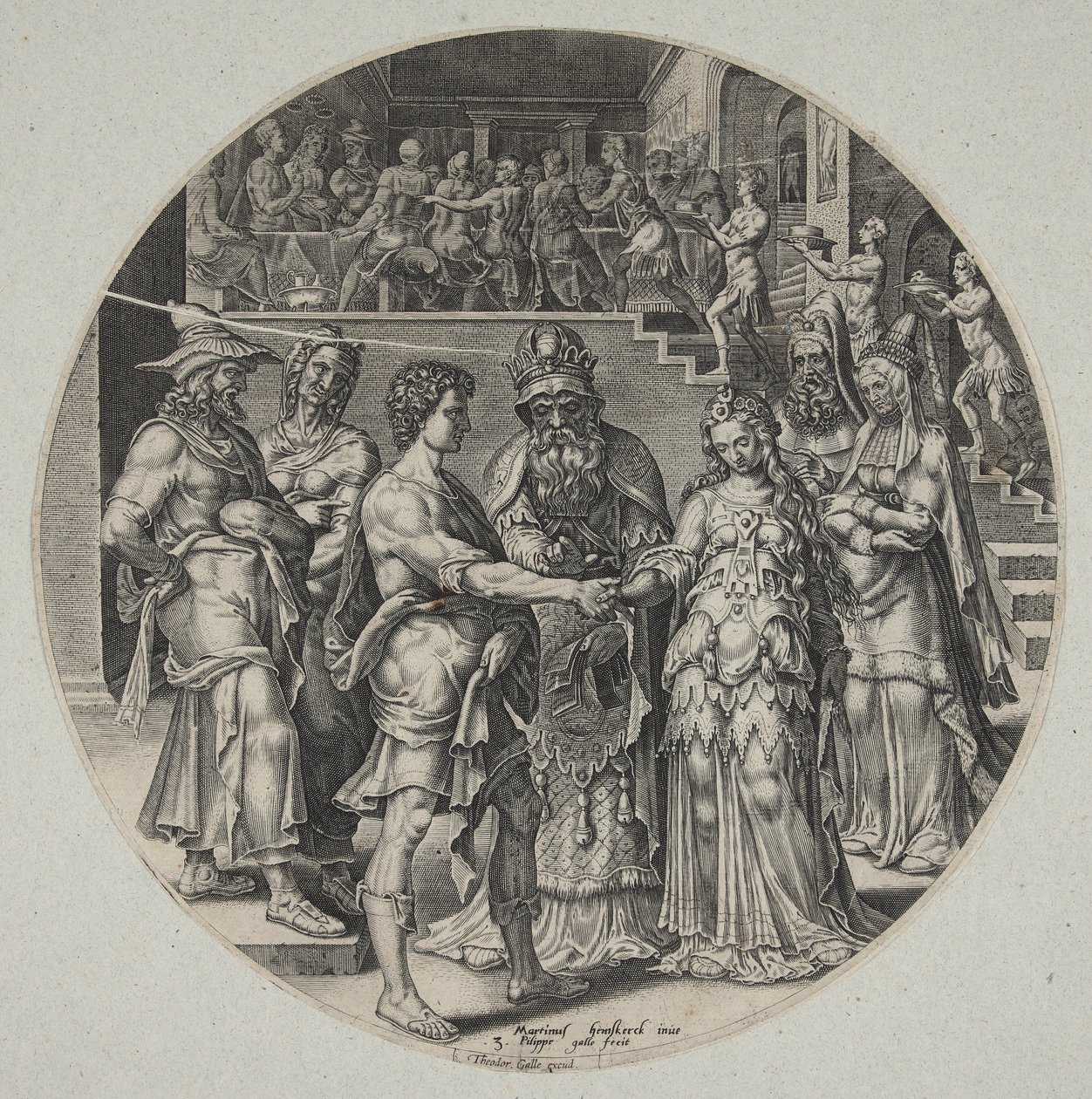 Il matrimonio di Sansone e la donna filistea da Philips Galle