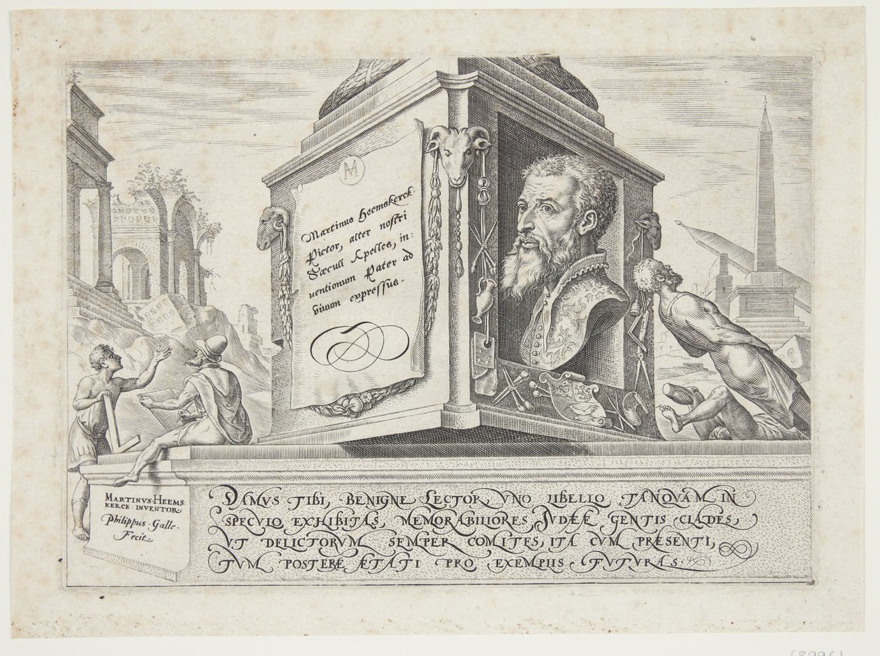 Titolo, al centro il ritratto di Heemskerck da Philips Galle