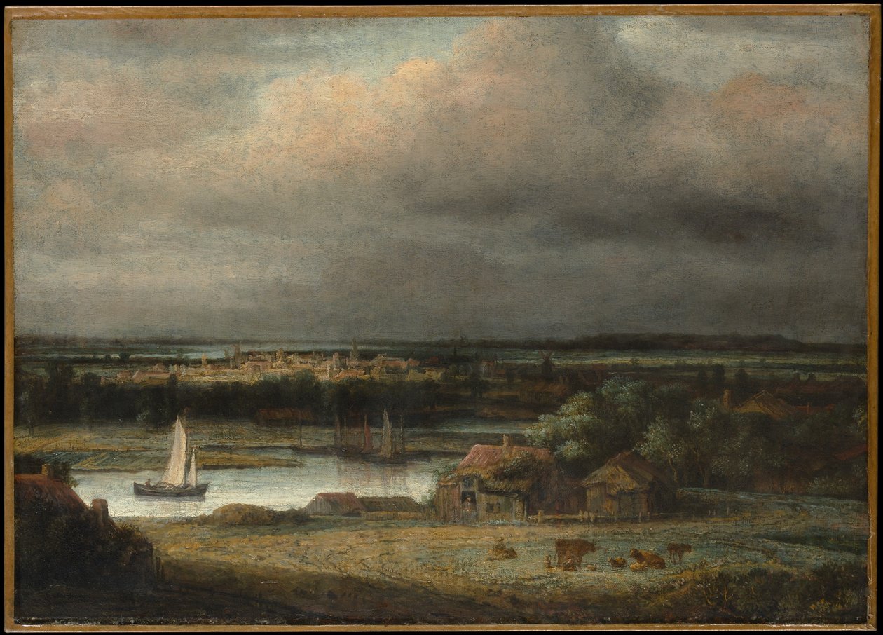 Panorama su un fiume ampio da Philips Koninck