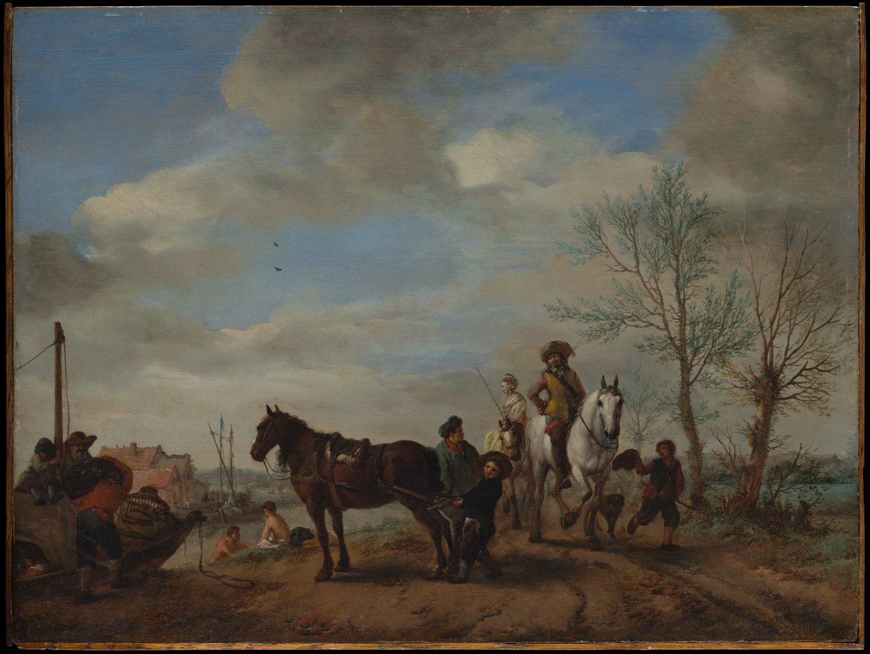 Un uomo e una donna a cavallo da Philips Wouwerman