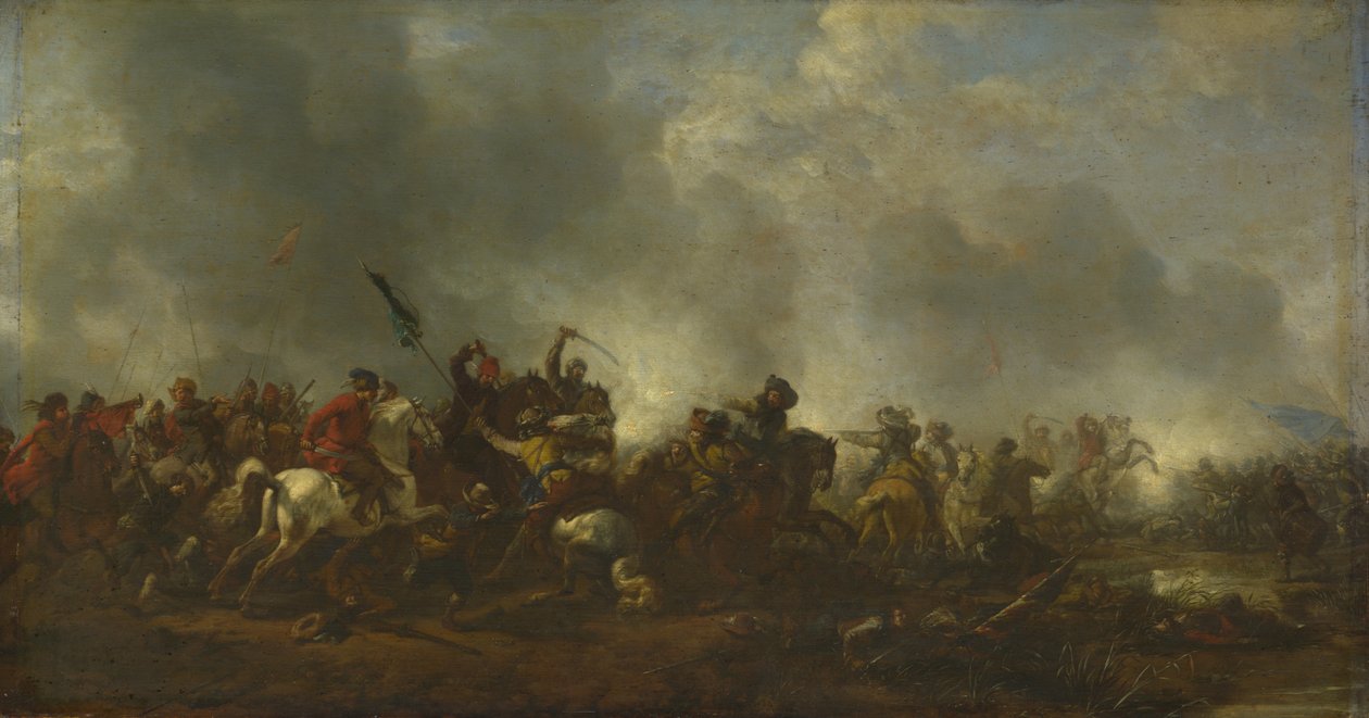 Cavalleria che attacca la fanteria, 1656-1668 da Philips Wouwerman