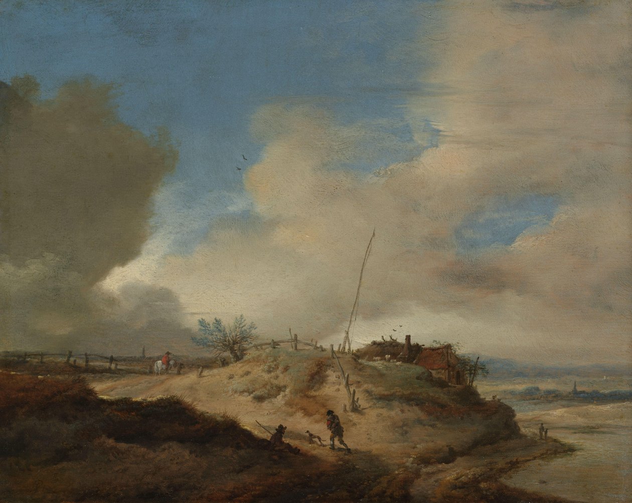 Paesaggio dunale con un segnale da Philips Wouwerman