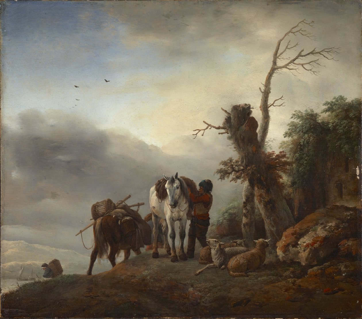 Paesaggio con cavalli da soma da Philips Wouwerman