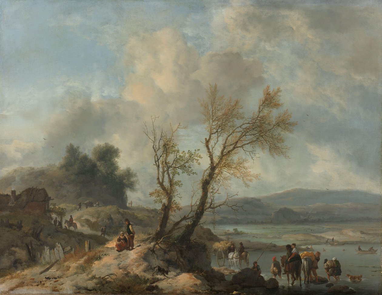 Paesaggio con Sentiero Sabbioso accanto a un Fiume da Philips Wouwerman