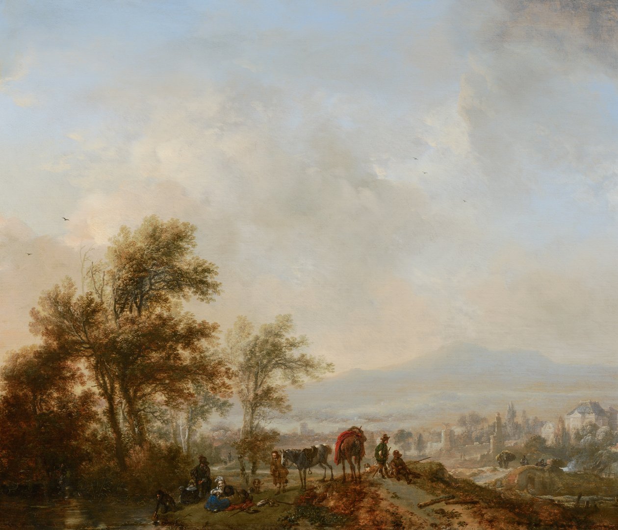 Riposo durante la caccia da Philips Wouwerman