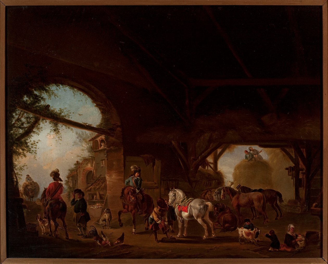 Scena di genere in una fattoria da Philips Wouwerman
