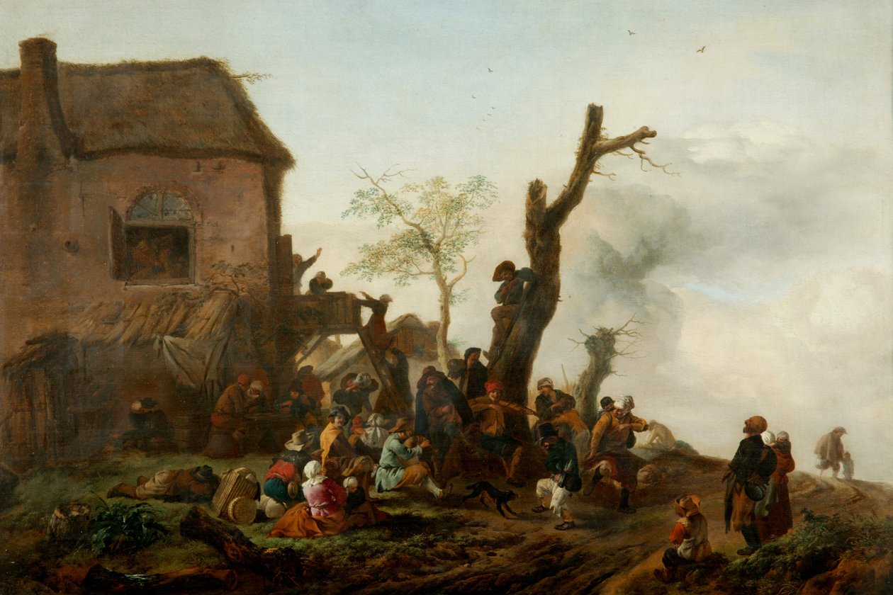 Compagnia allegra davanti a una locanda da Philips Wouwermans or Wouwerman