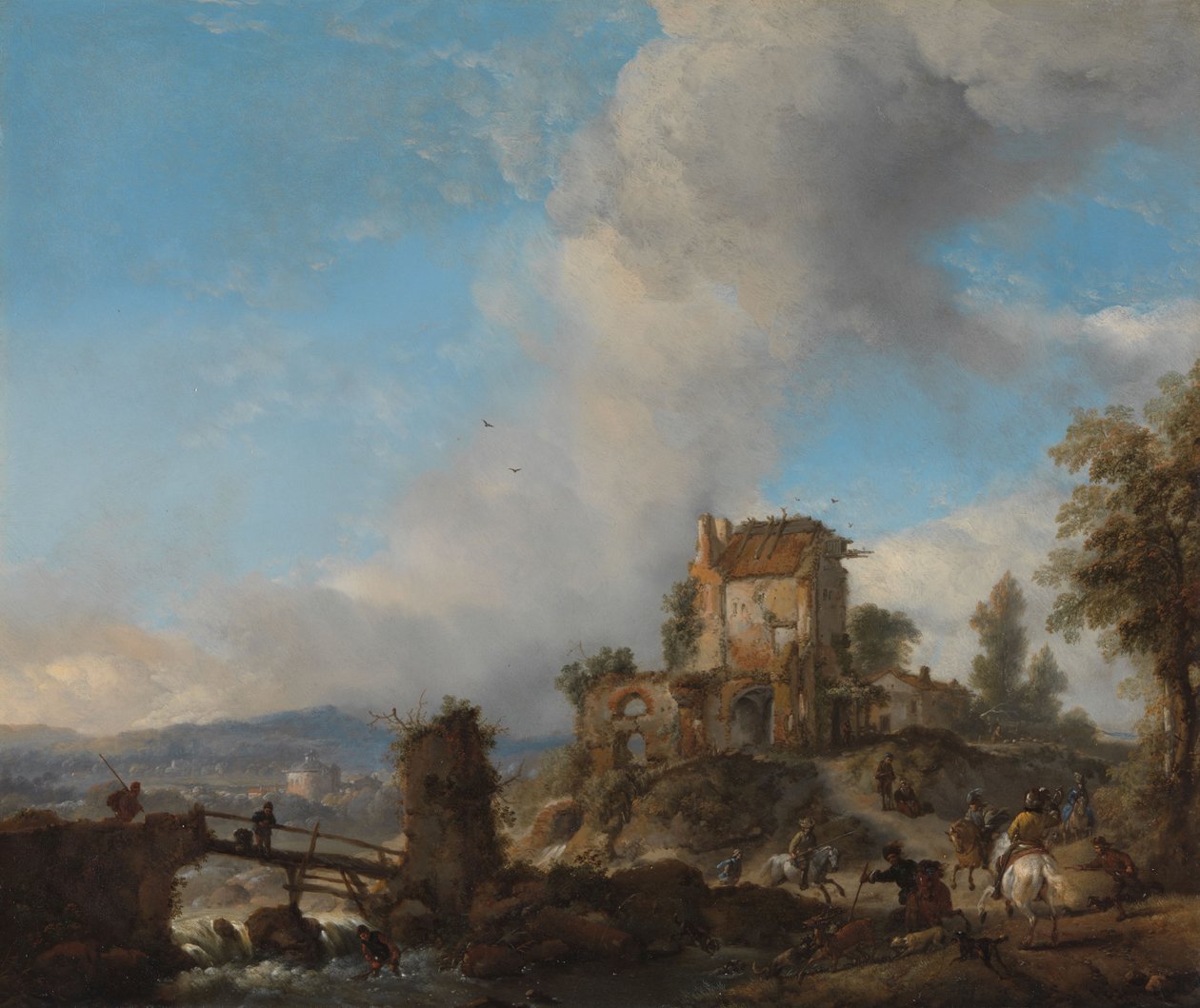 La caccia al cervo, 1655-1656 circa (olio su rame) da Philips Wouwermans or Wouwerman