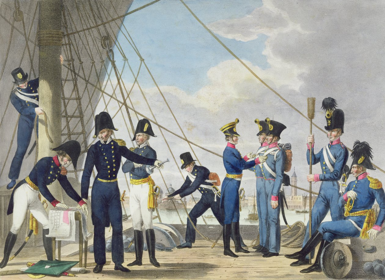 La nuova Marina Imperiale Reale Austriaca dopo le guerre napoleoniche, c.1820 da Phillip von Stubenrauch