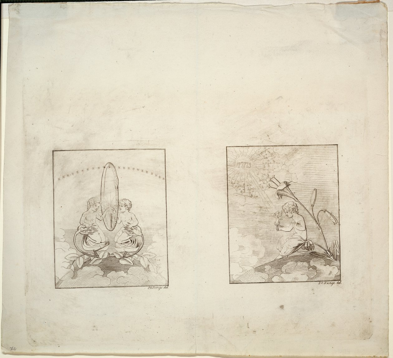 Bambino con bocciolo di rosa da Phillip Otto Runge