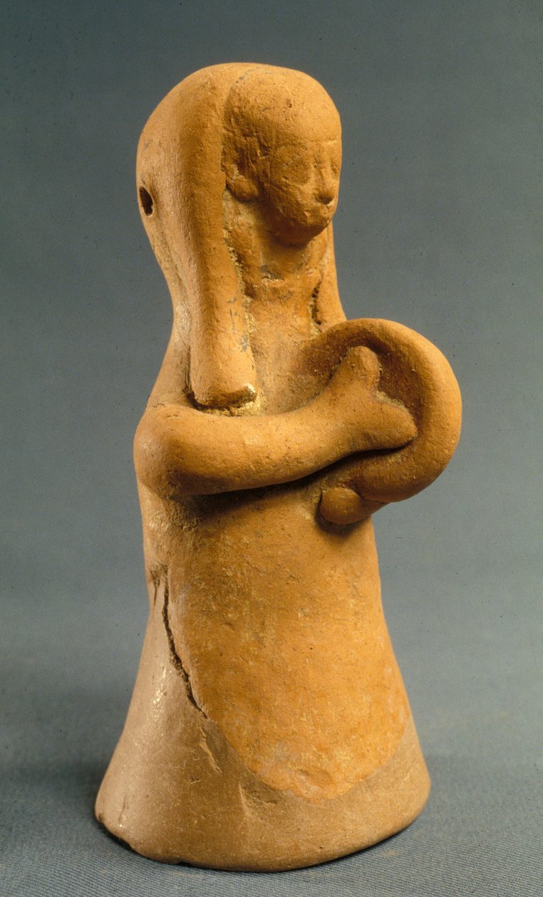 Figurina di donna che suona i cimbali (argilla) da Phoenician