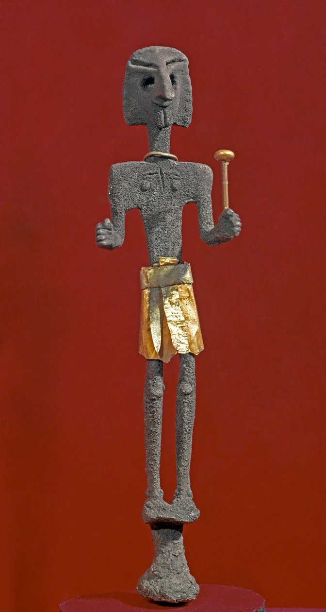 Arte fenicia: statuetta di divinità in argento e oro. XX o XIX secolo a.C. Da Ras Shamra (Ugarit). Museo Nazionale di Aleppo, Siria da Phoenician Phoenician
