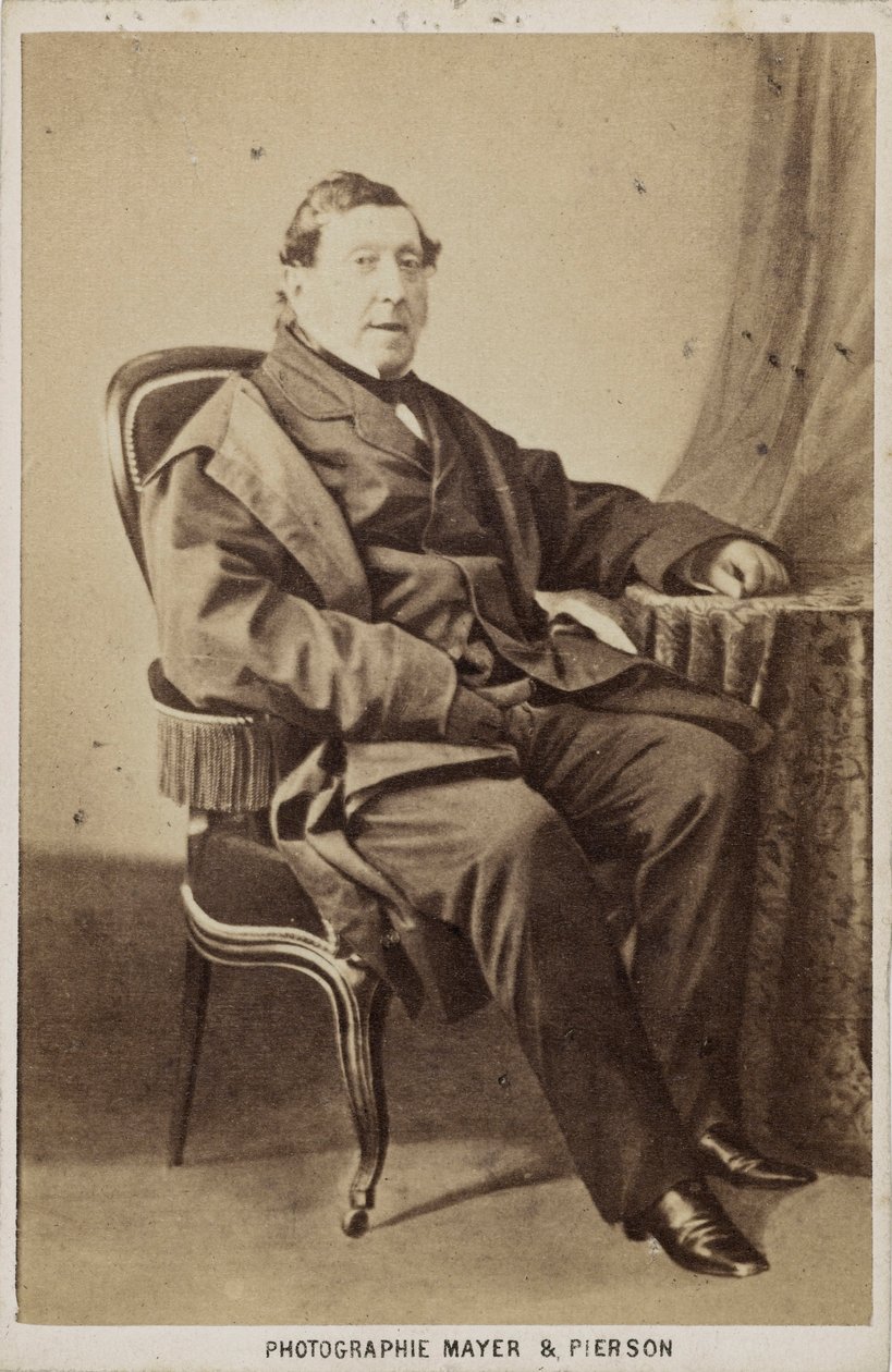 Ritratto del compositore Gioachino Antonio Rossini, ca 1860 da Photo studio Mayer and Pierson.