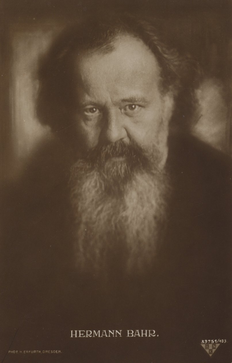 Hermann Bahr (1863-1934), autore e drammaturgo austriaco (foto b/n) da Photographer Austrian