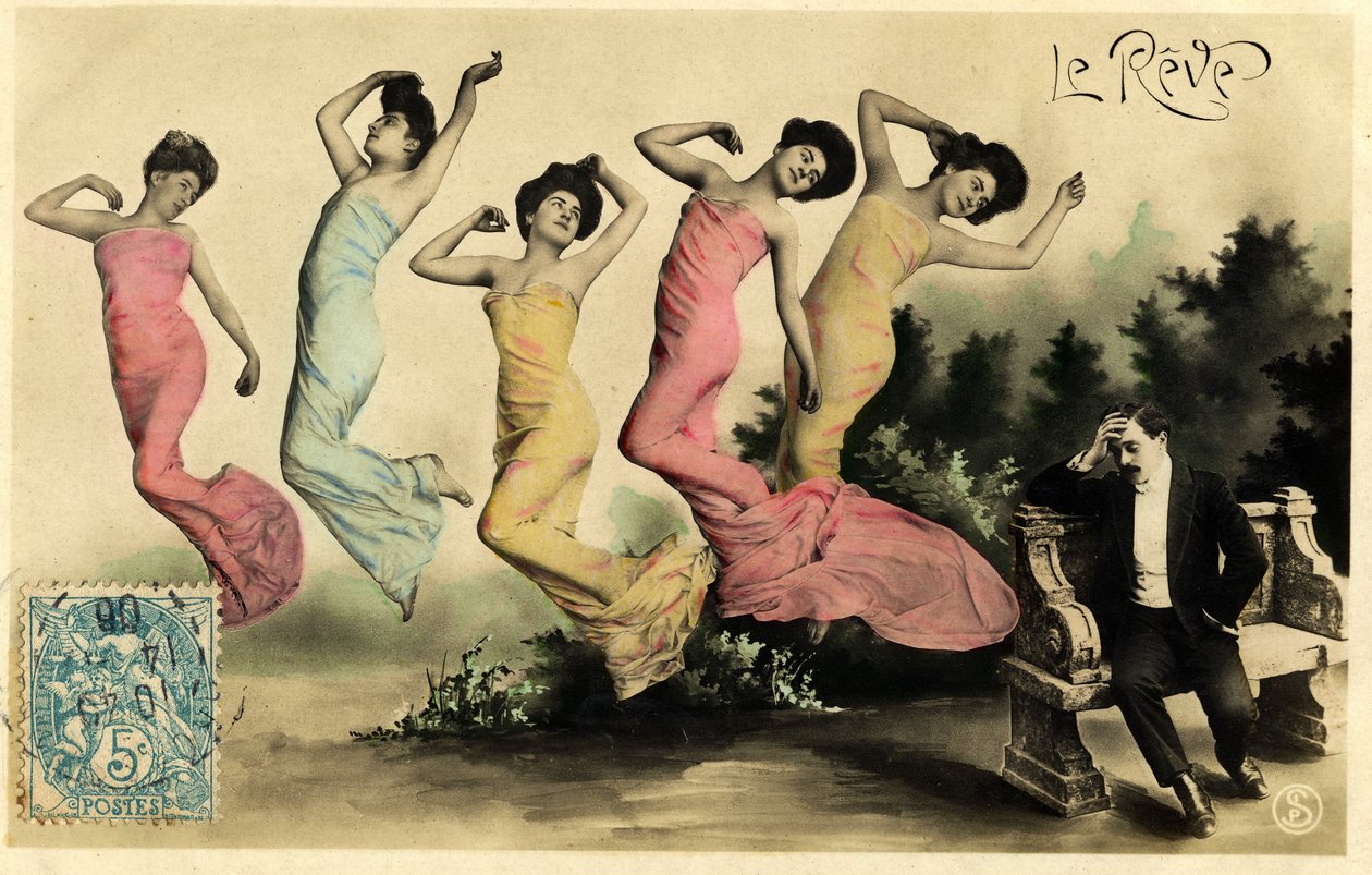 Cartolina dei primi del XX secolo, intitolata il sogno (foto) da Photographer French