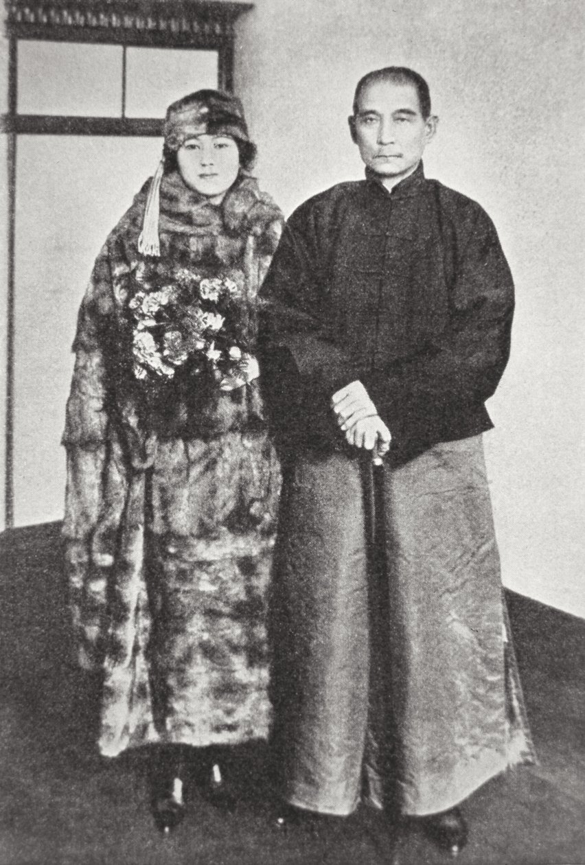 Sun Yat-Sen con sua moglie da Photographer German