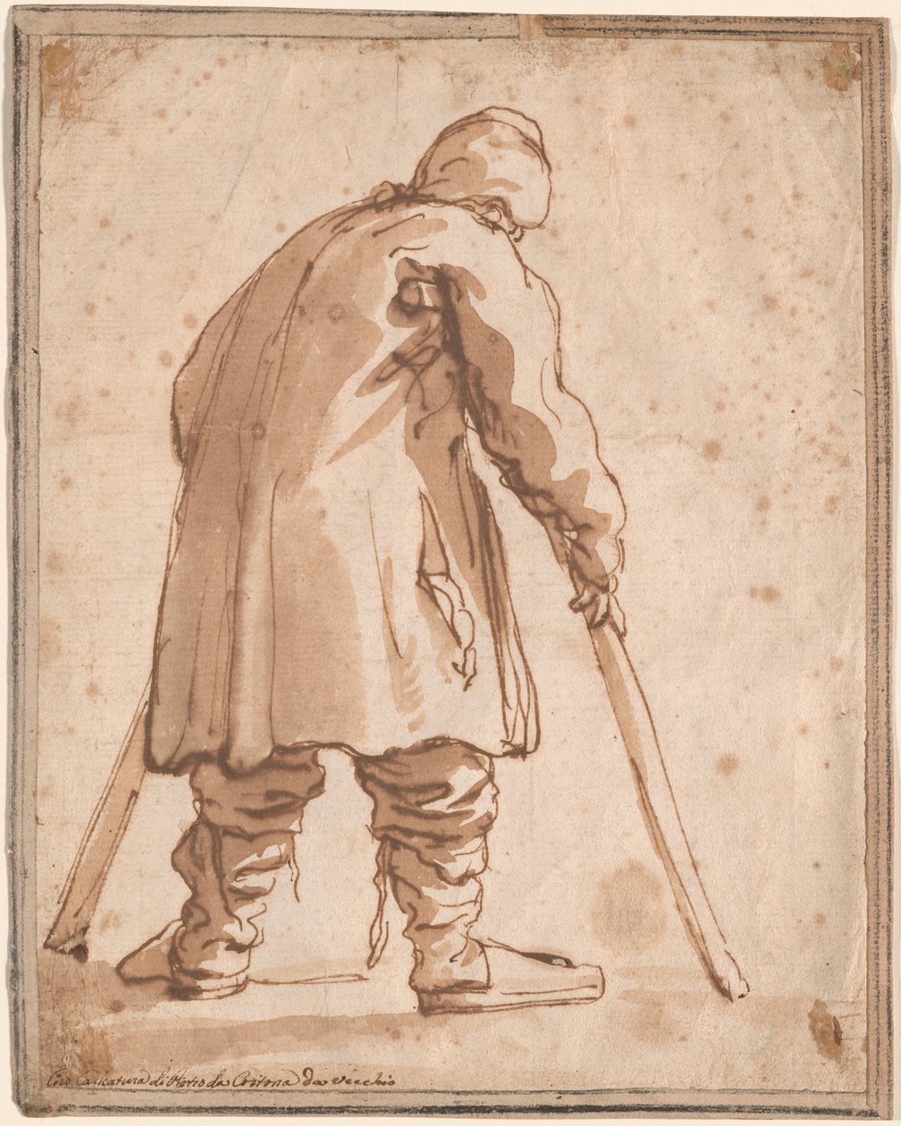 Caricatura di un uomo, detto Pietro da Cortona da Pier Francesco Mola