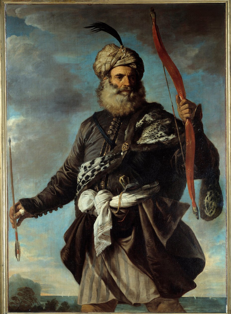 Figura di un guerriero orientale con arco da Pier Francesco Mola