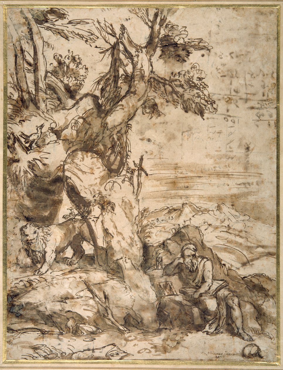 San Girolamo che legge nel deserto, dopo Tiziano da Pier Francesco Mola