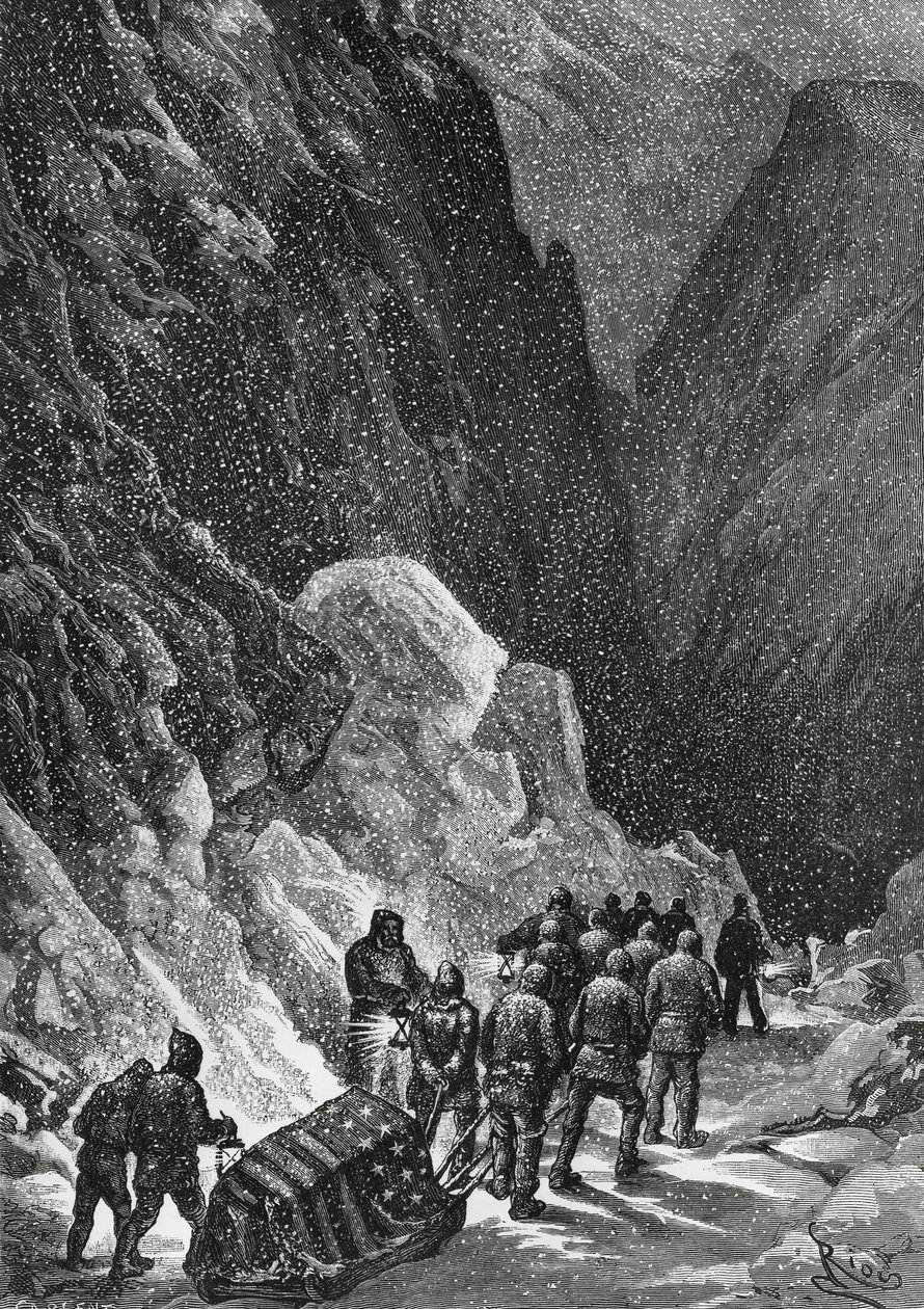 Sepoltura del Capitano Charles Francis Hall, esploratore americano, Groenlandia, novembre 1871, spedizione Polaris da Blaise Nicolas Le Sueur