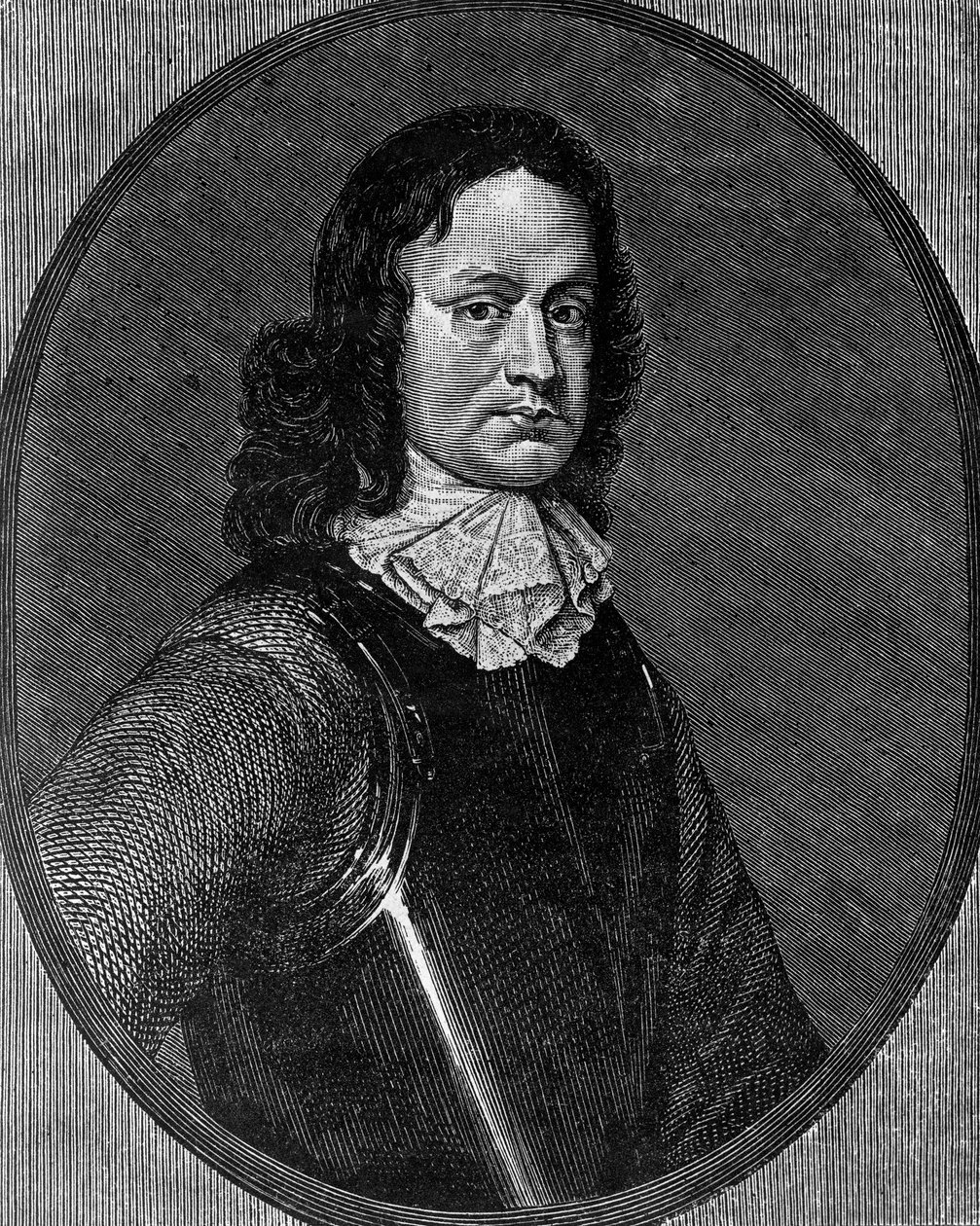 Ritratto di John Hampden, politico inglese, incisione da Blaise Nicolas Le Sueur