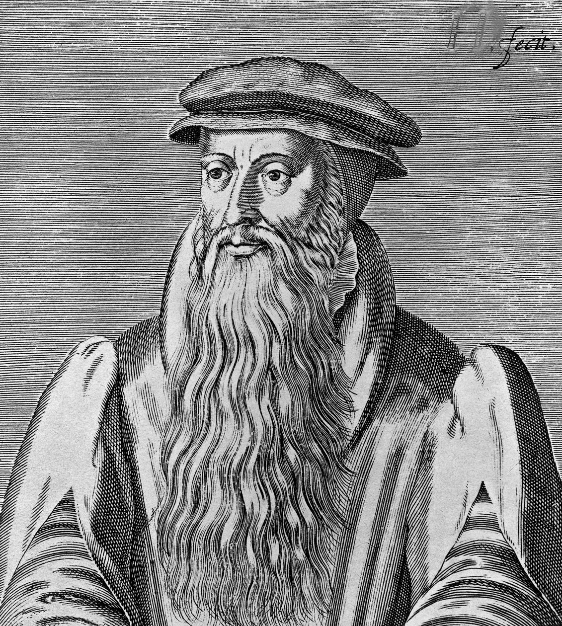 Ritratto di John Knox, ministro scozzese, teologo, scrittore, leader della Riforma e fondatore della Chiesa Presbiteriana di Scozia, xilografia da Blaise Nicolas Le Sueur