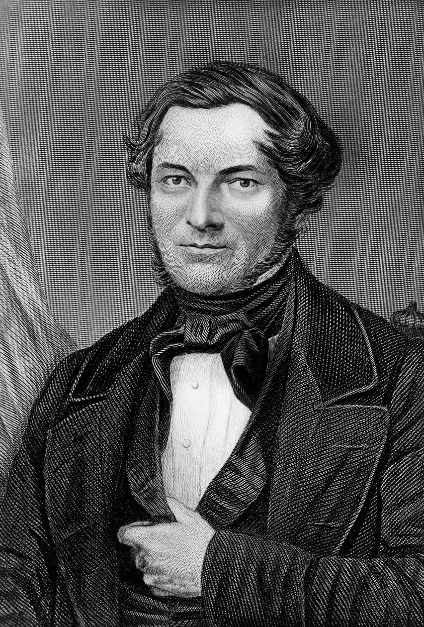 Ritratto di Robert Wilhelm Eberhard Bunsen, chimico e fisico tedesco, incisione da Blaise Nicolas Le Sueur