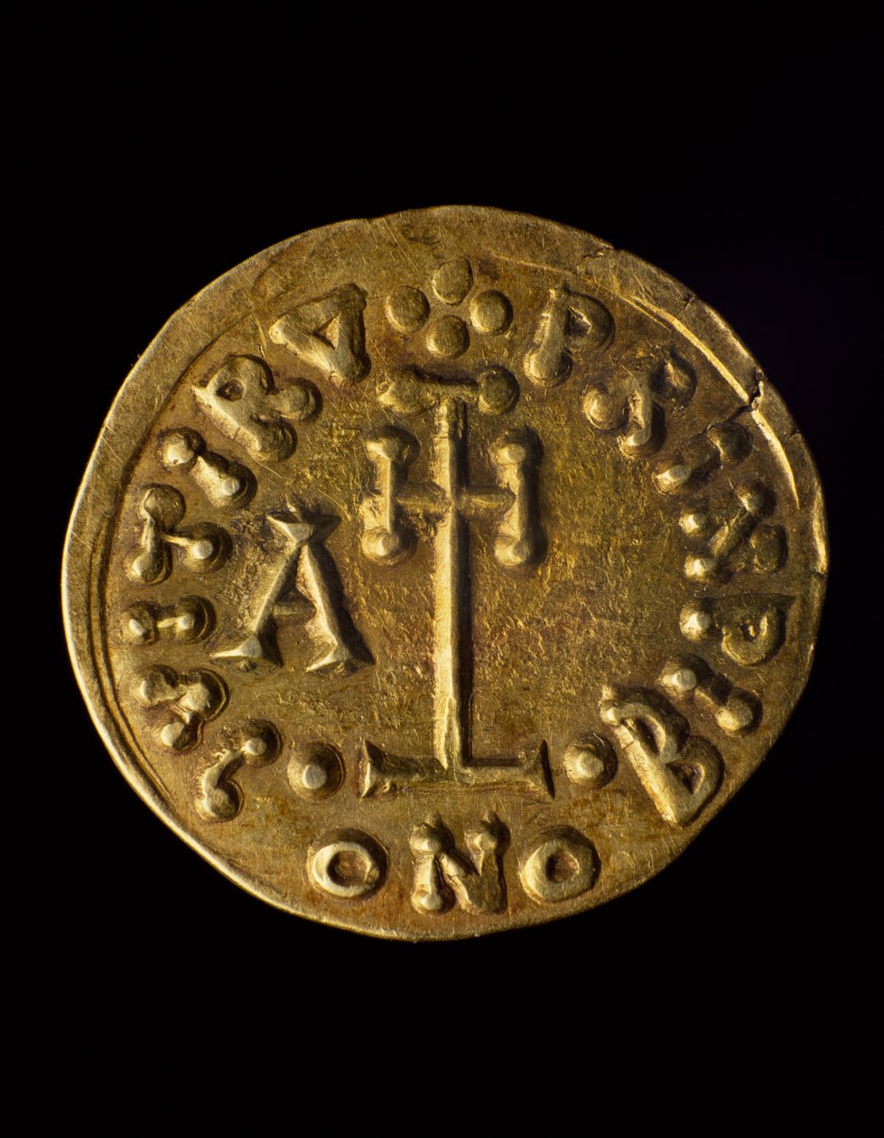 Solidus del Principe Arechi, verso, monete longobarde, VIII secolo da Blaise Nicolas Le Sueur