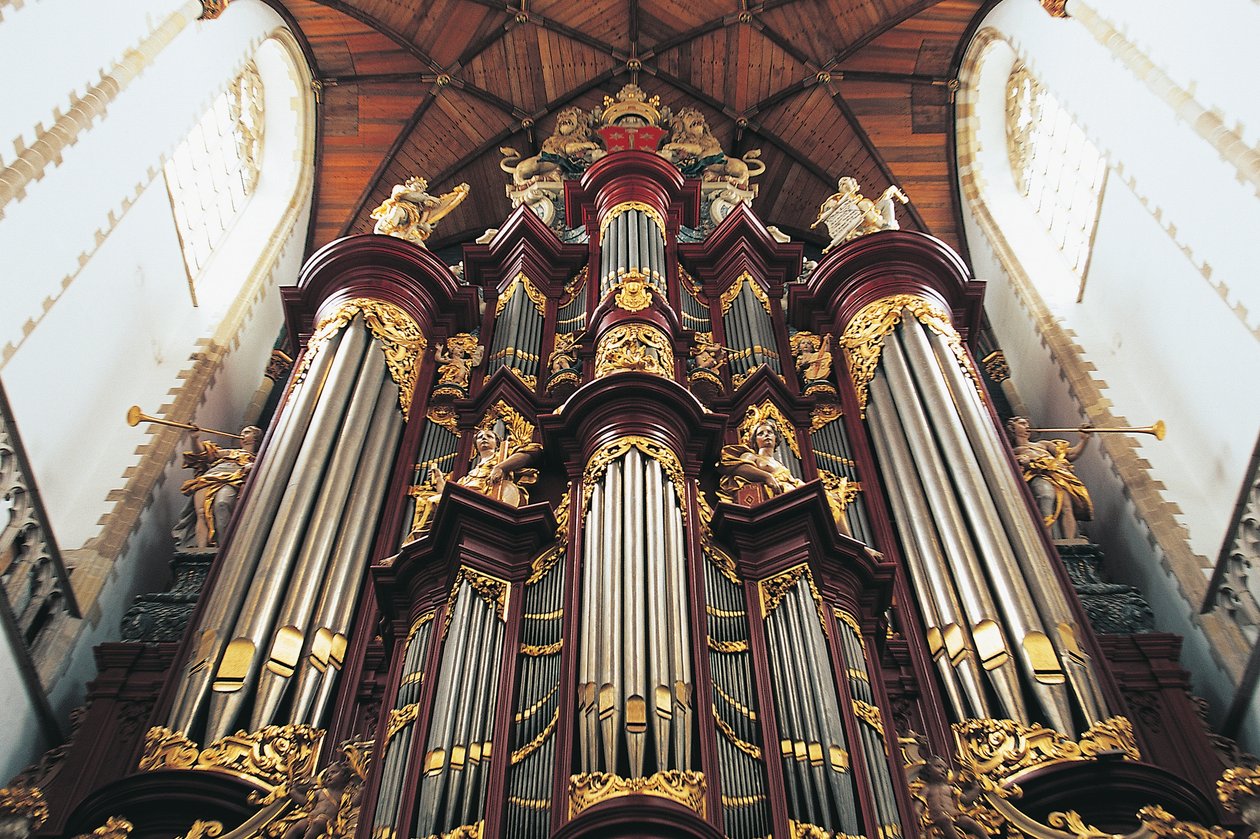 Organo nella chiesa di St-Bavokerk o Grote Kerk, Haarlem, Paesi Bassi da Blaise Nicolas Le Sueur