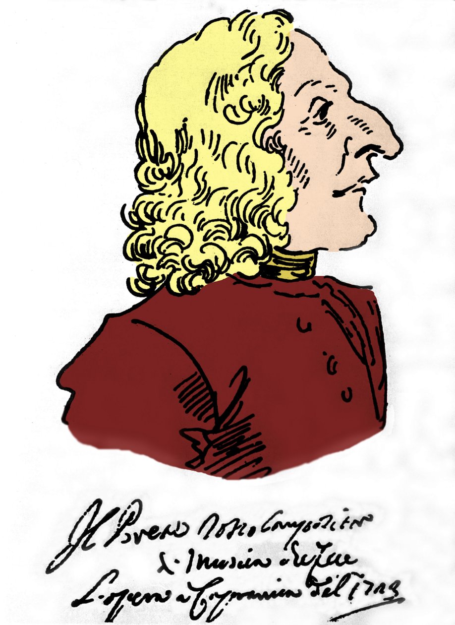 Antonio Vivaldi (1678 - 1741), Caricatura di Pierre Leone Ghezzi (1674 - 1755) da Pier Leone Ghezzi