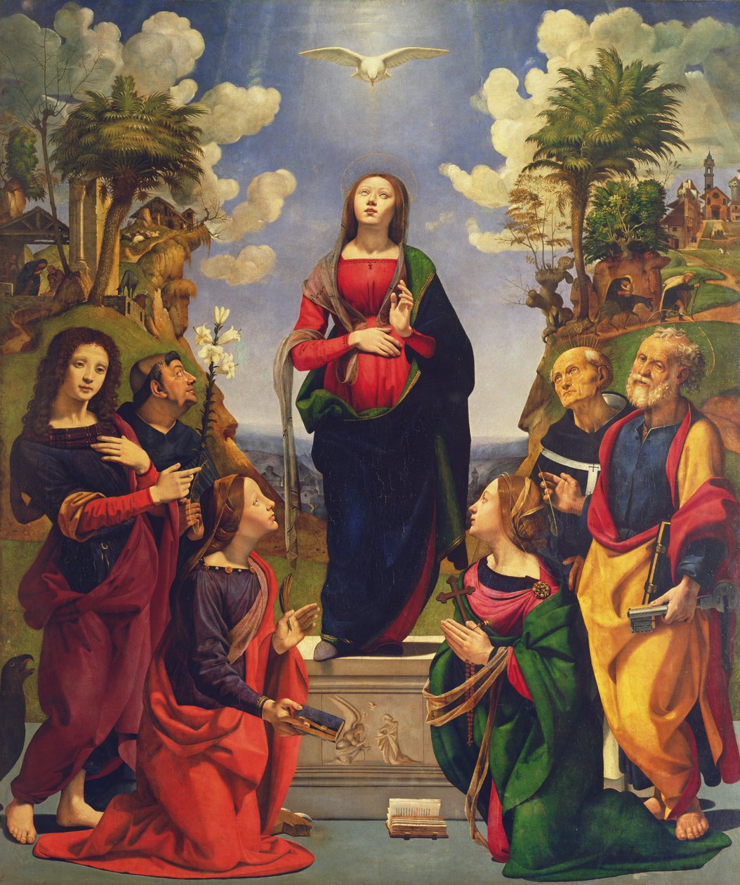 Immacolata Concezione e sei santi da Piero di Cosimo