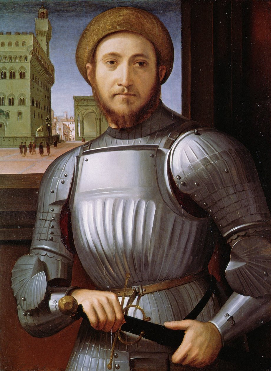Ritratto di un uomo in armatura da Piero di Cosimo