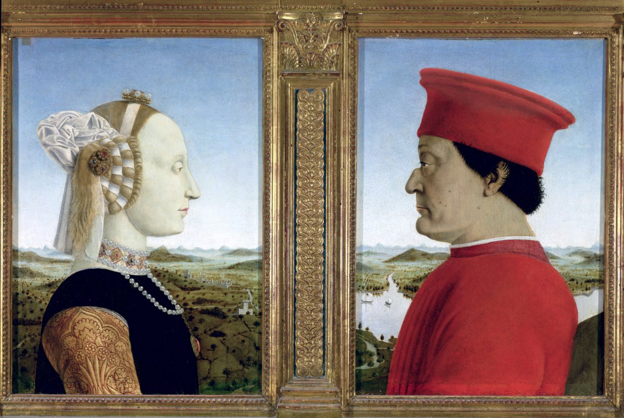 Ritratti del Duca Federico da Montefeltro e Battista Sforza, c.1465 da Piero della Francesca