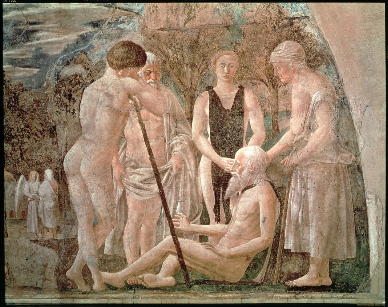 La morte di Adamo, dal ciclo della Leggenda della Vera Croce da Piero della Francesca