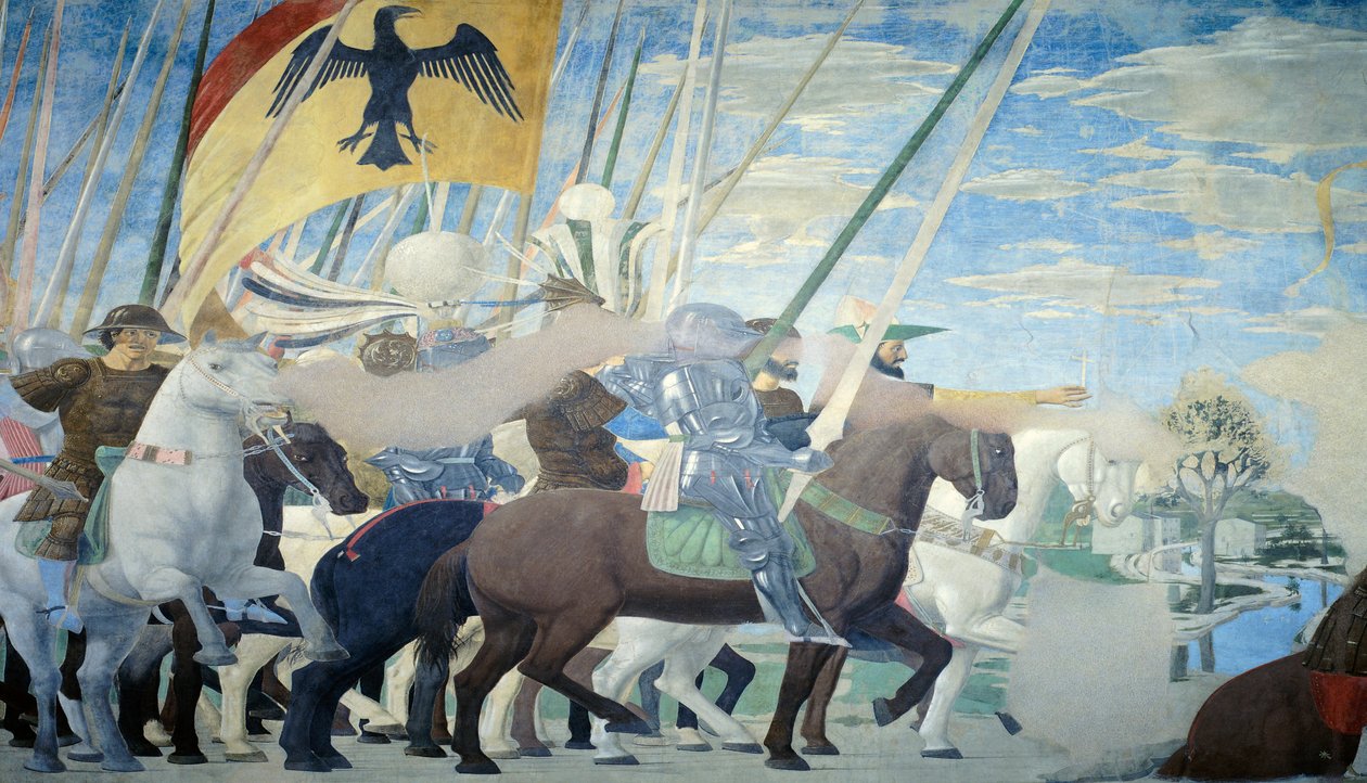 (dettaglio) dalla Leggenda della Vera Croce che mostra la vittoria di Costantino, di Piero della Francesca da Piero della Francesca